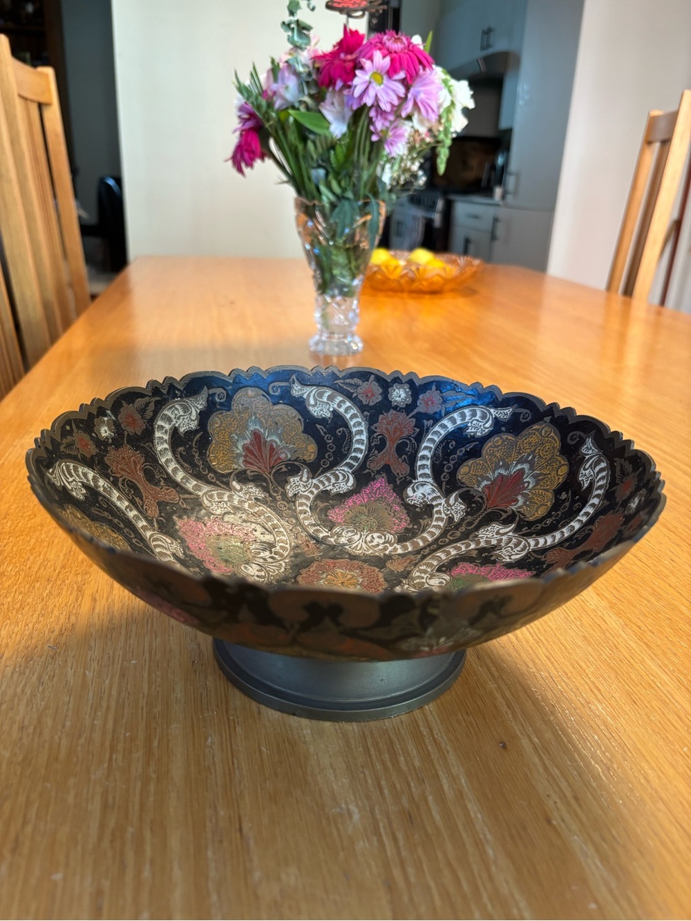 Vintage Decorative Brass Pedestal Bowl